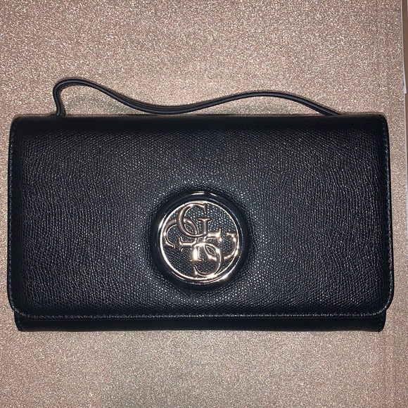 Guess Handbags - Guess Black Bag with Gold Hardware (clutch & crossbody)